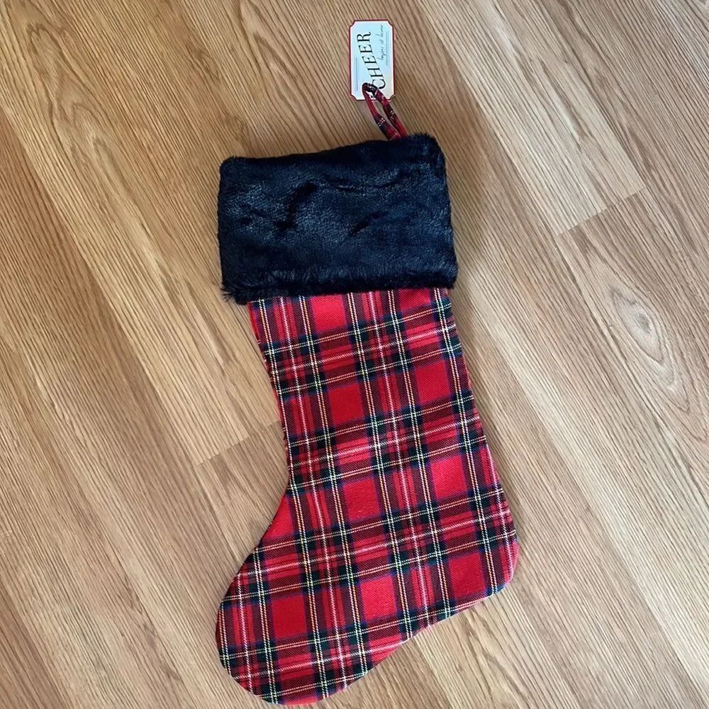 NWT Plaid Style Christmas Stocking - Picture 3 of 3